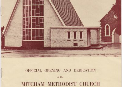 Mitcham Methodist Church. opening new church 1963